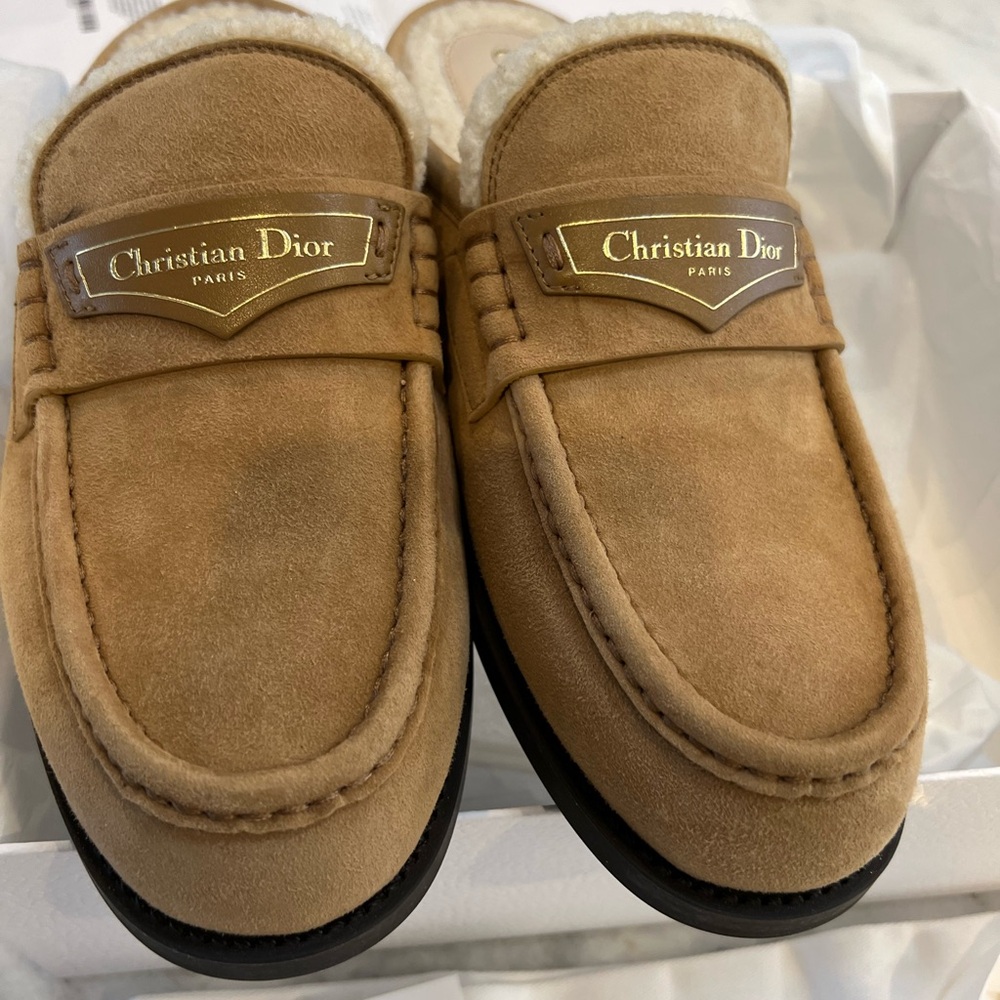 Christian Dior Suede goatskin Boy Mules size 38 women’s chestnut